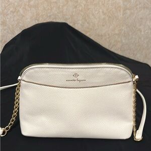 Nanette Lepore White Crossbody Bag with Textured Finish